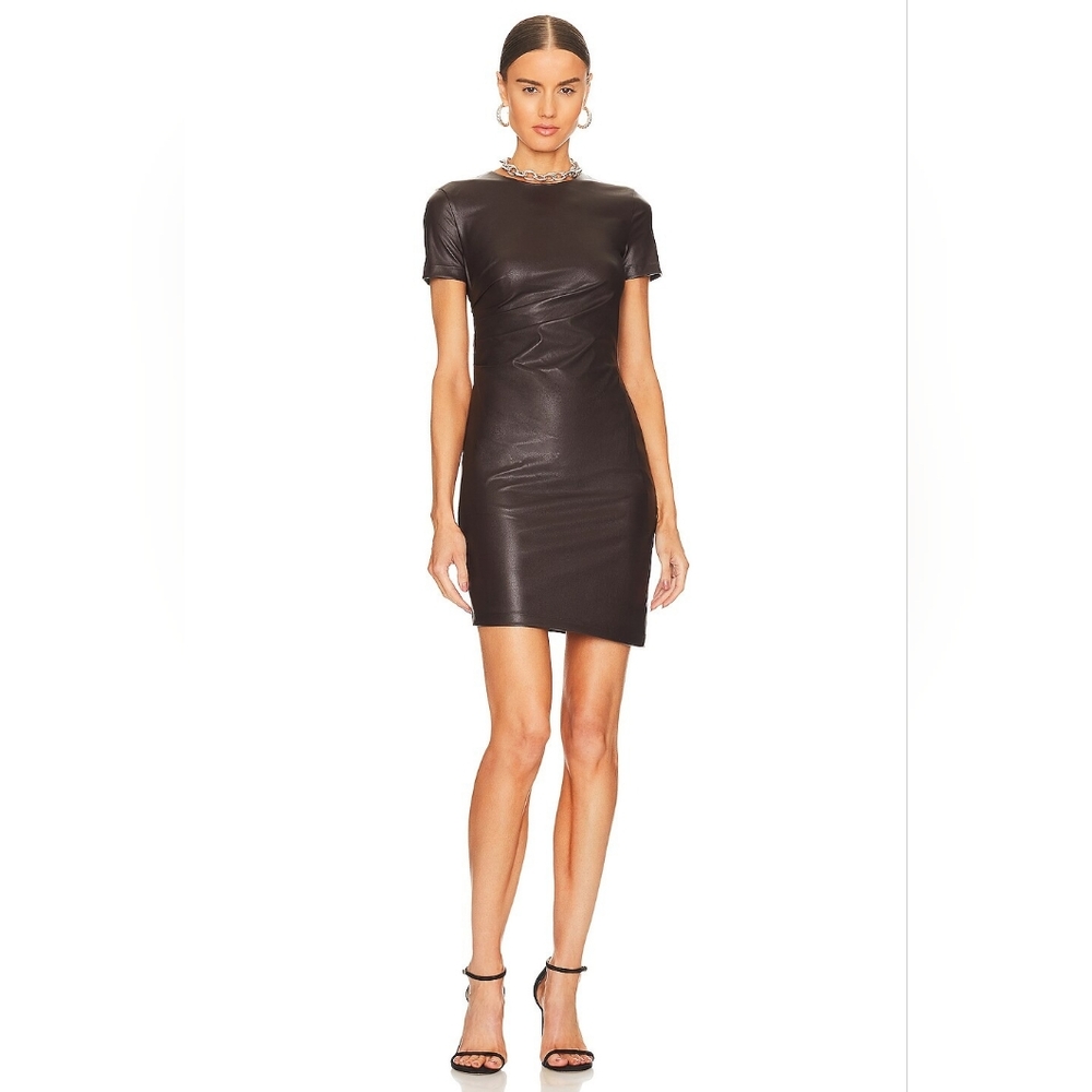 NWT Helmut Lang Twist Faux Leather Minidress